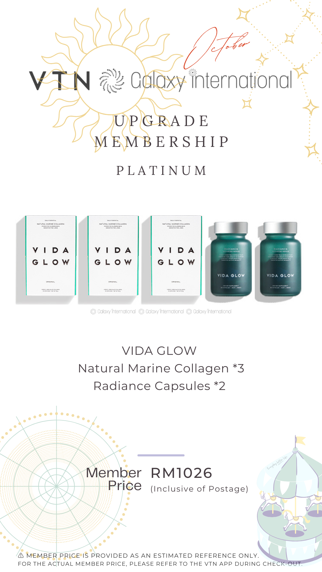 Vida Glow Marine Collagen x 3 + Radiance x 2 (OCT)