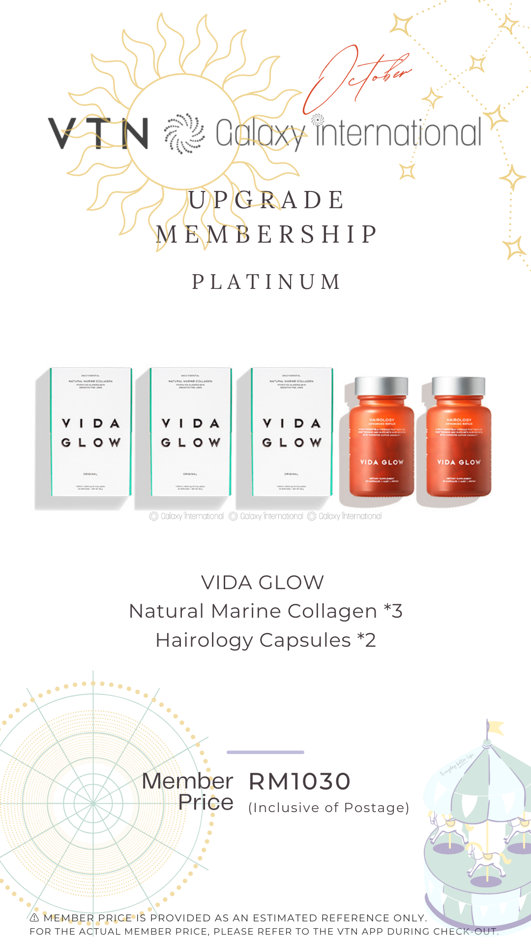 Vida Glow Marine Collagen x 3 + Hairology x 2 (OCT)