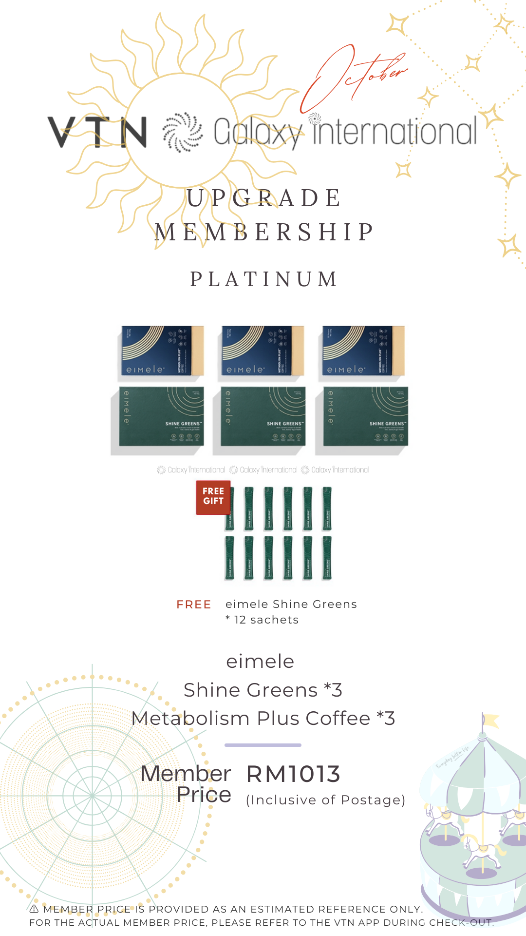 Eimele Shine Greens x 3 + Coffee x 3 (OCT)