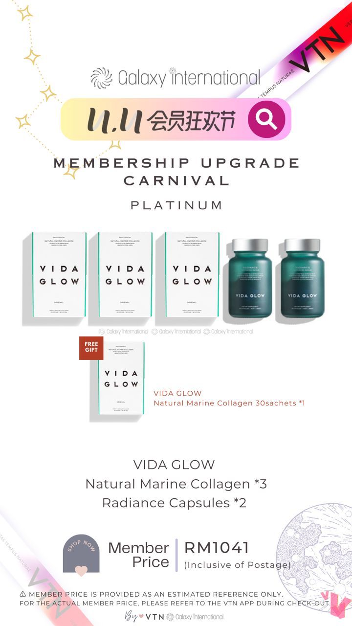 Vida Glow Marine Collagen x 3 + Radiance x 2 (NOV)