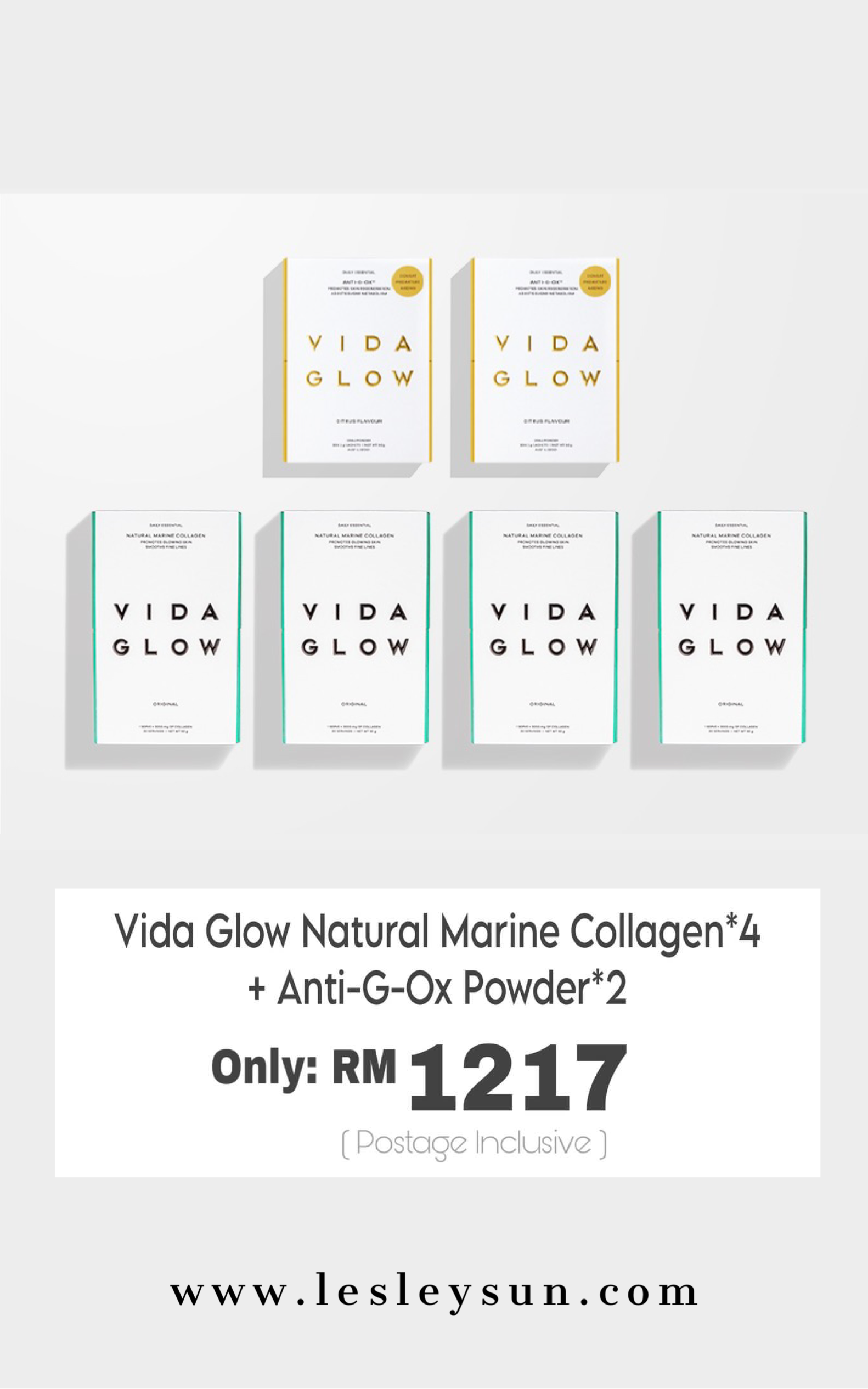 Vida Glow Anti-G-Ox x2 + Marine Collagen x4
