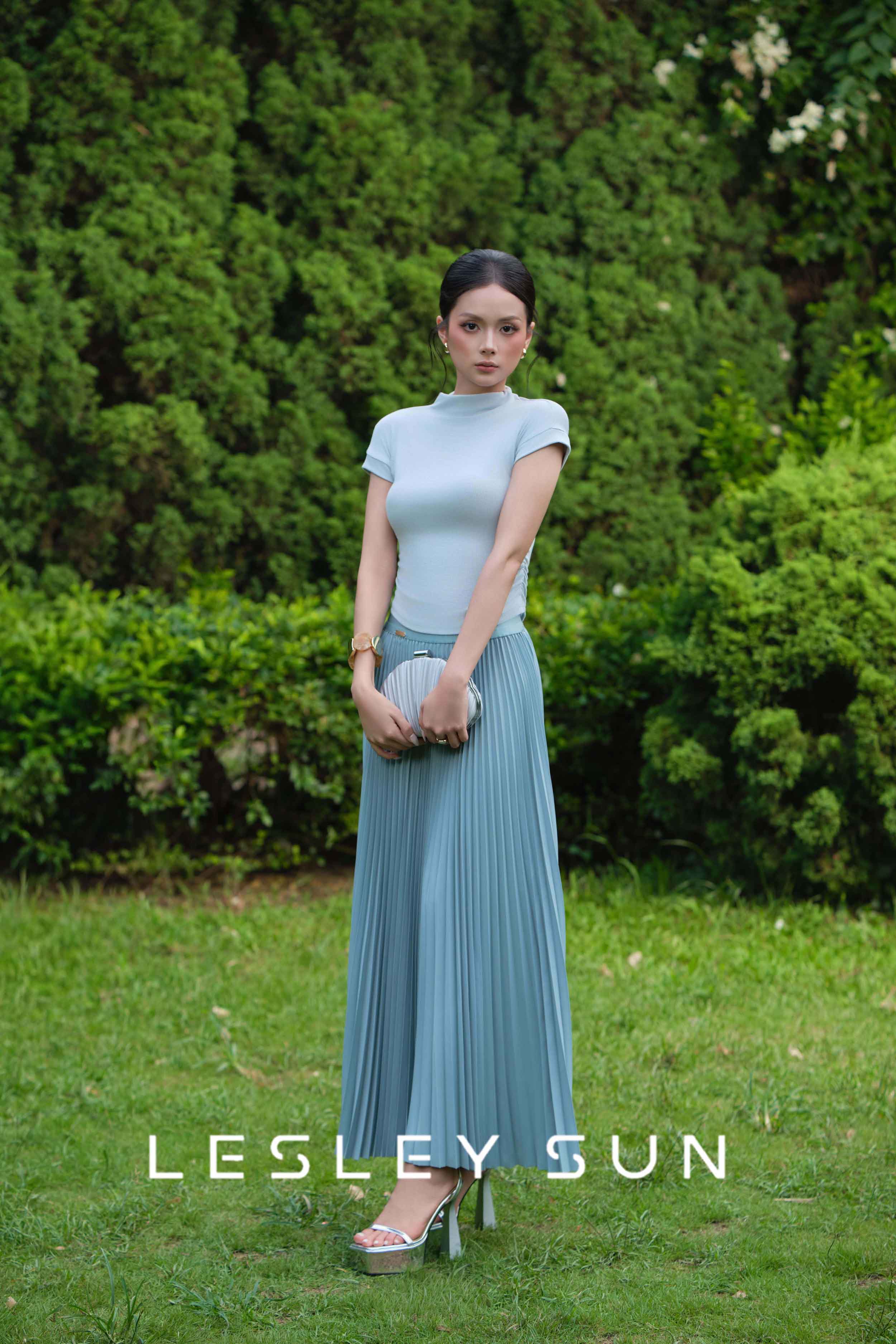 Alaric Pleated Maxi Skirt