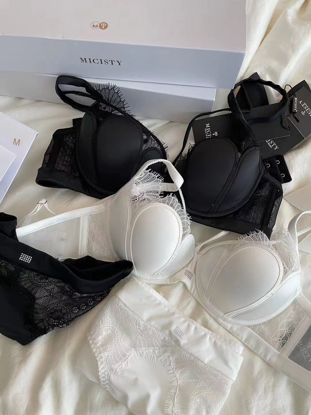 Authenic Micisty Sexy Lace Bra Set [Due to hygiene concern, no exchange is permissible]